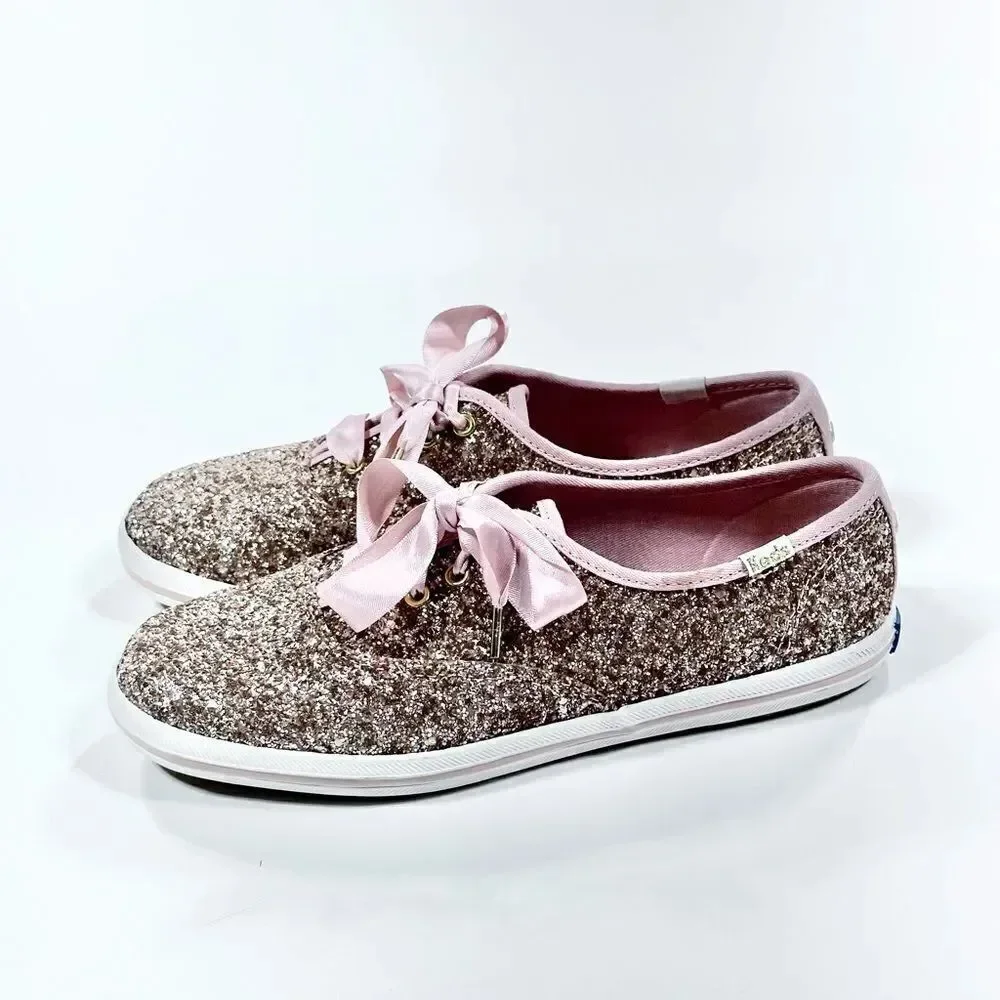 Kate Spade X Keds Champion rose gold glitter wedding sneaker shoes 6